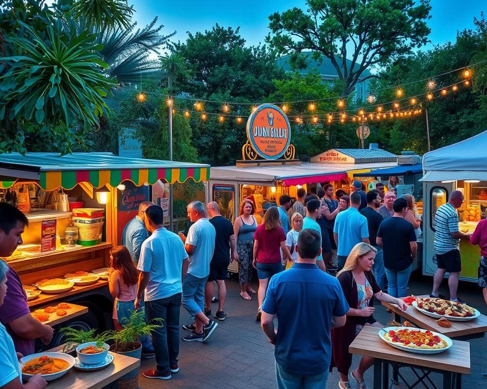 Bezoek een foodtruck festival met creatieve streetfood gerechten