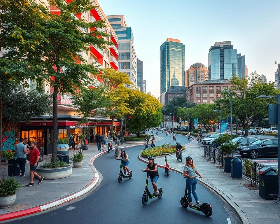 Ontdek een stad met een elektrische scooter route