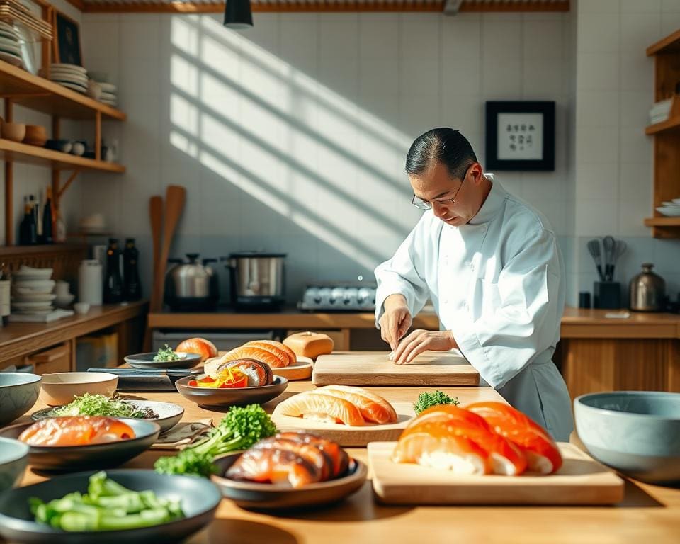 Probeer een sushi workshop met een Japanse chef-kok