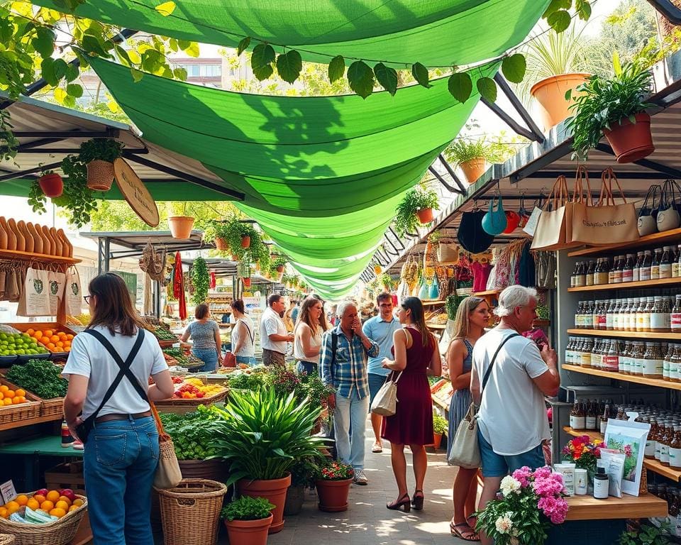 eco-vriendelijke producten op een lokale markt