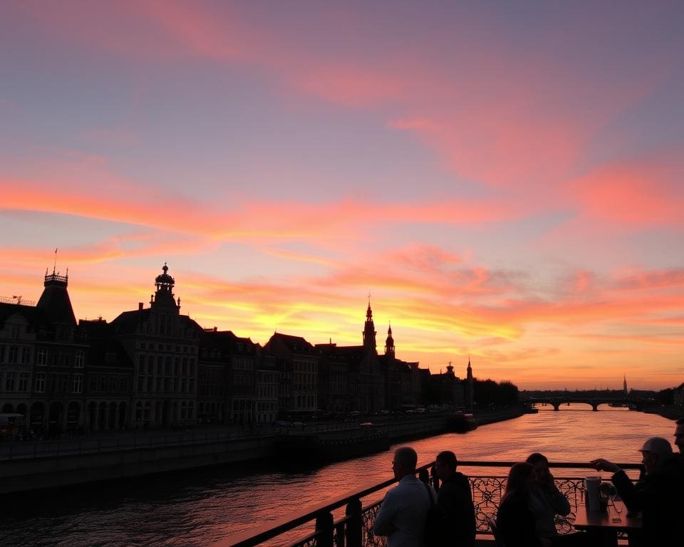 mooiste zonsondergang Antwerpen