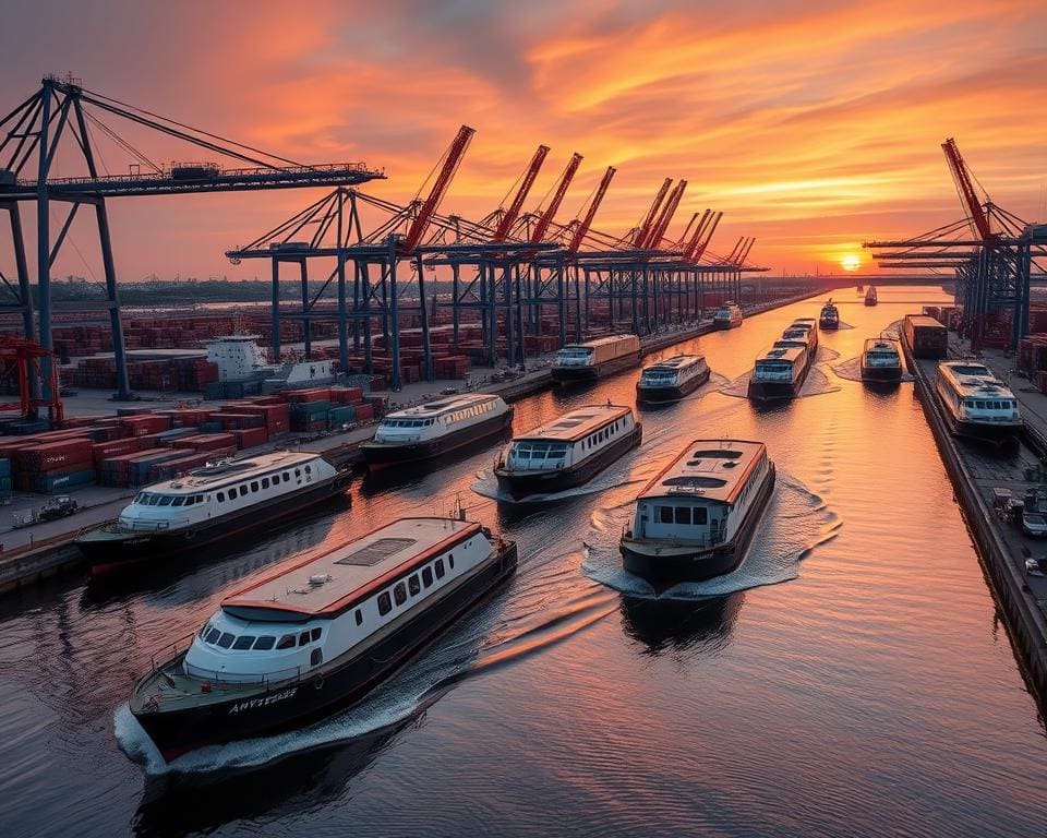 Binnenvaart in Antwerpen haven